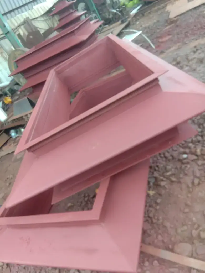 Fabricated hopper section after priming